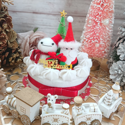 しあわせ運ぶクリスマスケーキ♪☆フェルト おままごと プレゼントに☆ 1枚目の画像