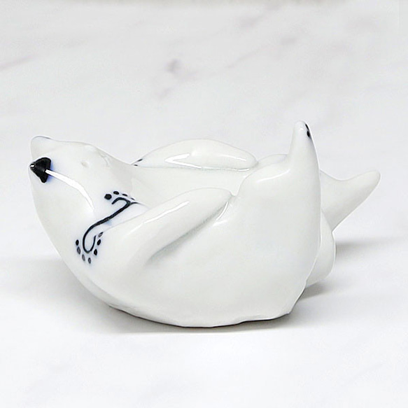 【限定品】 ネコのリングピロー 猫 置物 陶器 おしゃれ アクセサリー 収納 砥部焼 和将窯 Washo-350 7枚目の画像