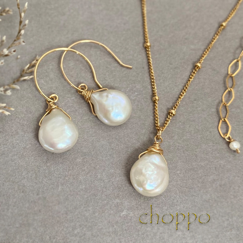 本真珠　淡水マベパールパールネックレストップ　しずく型ホワイトPT476 本真珠 淡水マベパールパールネックレストップ しずく型ホワイト