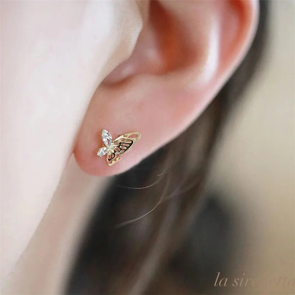 受注製作 ＊ butterfly flap pierce 2枚目の画像