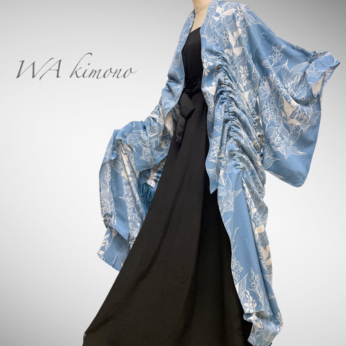 着物リメイクガウン羽織和もだんフリーサイズ