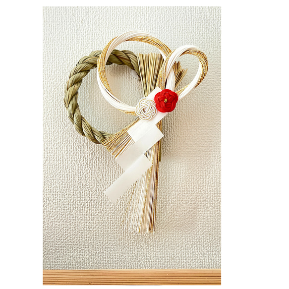 NEKOMI 正月飾り しめ縄【凛シリーズ】薄白水引 しめ縄・しめ飾り