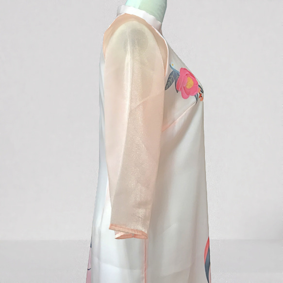 ベトナム民族衣装 アオザイ ピンク系 大人かわいい 二枚仕立て 16枚目の画像
