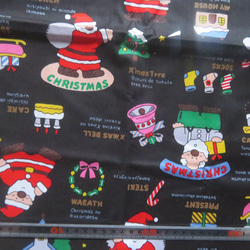 クリスマスプリント1M　コットン100％　幅×約100cm　＜クリスマス＞　赤、青、黒あり 13枚目の画像