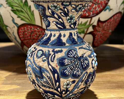 トルコブルー 花瓶 楽天市場】トルコ陶器 花瓶 一輪挿し フラワーベース 高さ20×直径12cm