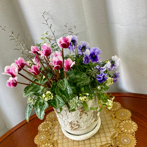 アメリカフェントン社☆シルバークレストメロンホワイトフラワーベース