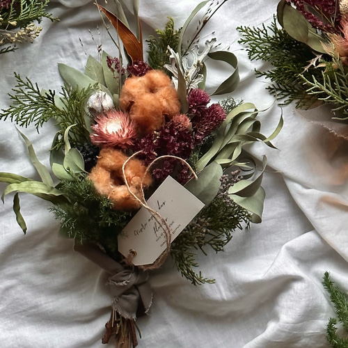 コットンとローゼルのクリスマススワッグガーランド マグノリア