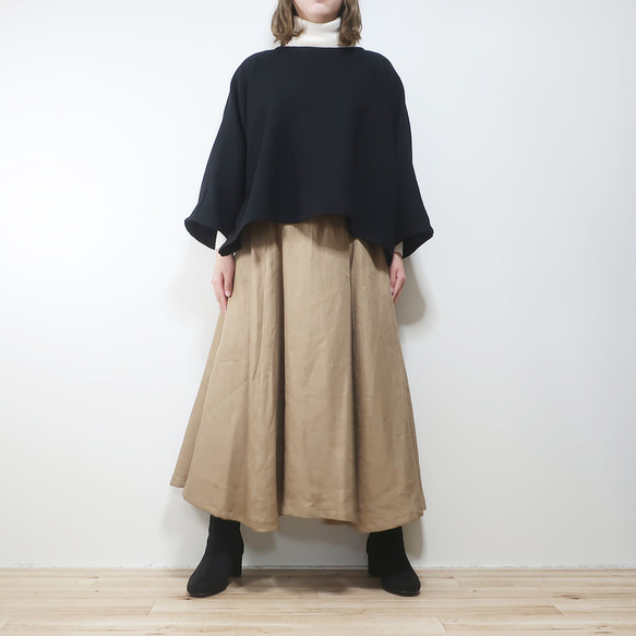蓬鬆輕盈的羊毛感❣️寬鬆長袖套頭衫（最合一尺寸/黑色） 第9張的照片