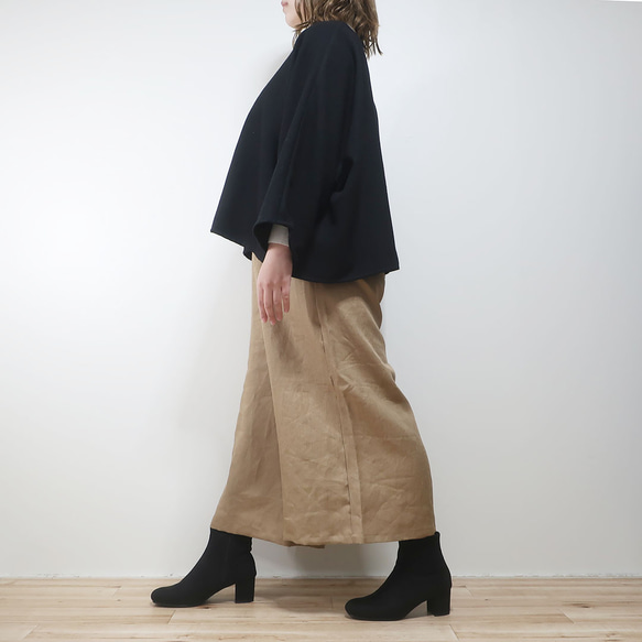 蓬鬆輕盈的羊毛感❣️寬鬆長袖套頭衫（最合一尺寸/黑色） 第4張的照片