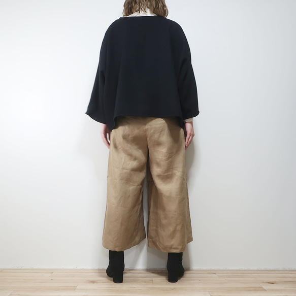 蓬鬆輕盈的羊毛感❣️寬鬆長袖套頭衫（最合一尺寸/黑色） 第7張的照片