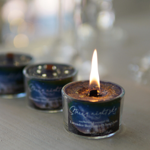 星の夜空✨ラピスラズリ プチグラス アロマキャンドル（眠り就く香り