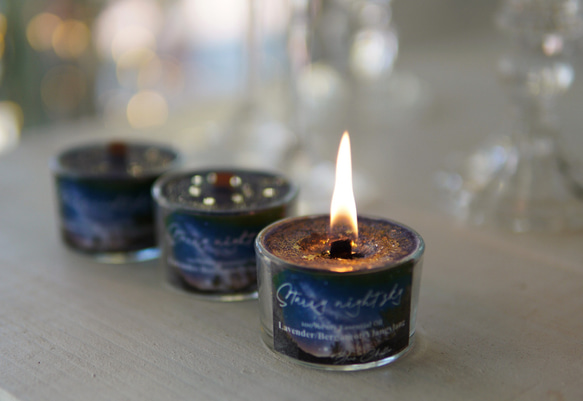 星の夜空✨ラピスラズリ プチグラス アロマキャンドル（眠り就く香り