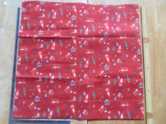 クリスマスプリント1M　コットン100％　幅×約100cm　＜X'mas＞　赤、緑あり 11枚目の画像