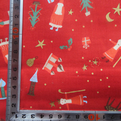 クリスマスプリント1M　コットン100％　幅×約100cm　＜X'mas＞　赤、緑あり 8枚目の画像