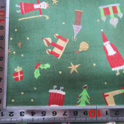 クリスマスプリント1M　コットン100％　幅×約100cm　＜X'mas＞　赤、緑あり 3枚目の画像