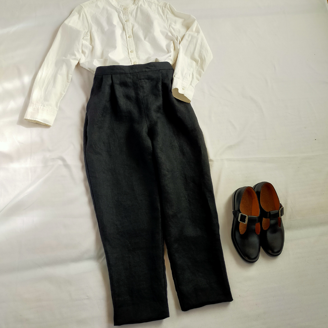 リネンタックテーパードパンツ　〜卒業式　入学式に〜　送料無料
