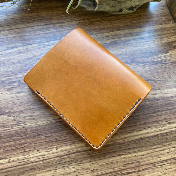 本革　コンパクト財布　ハンドメイド 薄型コンパクト財布 フルレザー 新品未使用品 コンパクトサブ