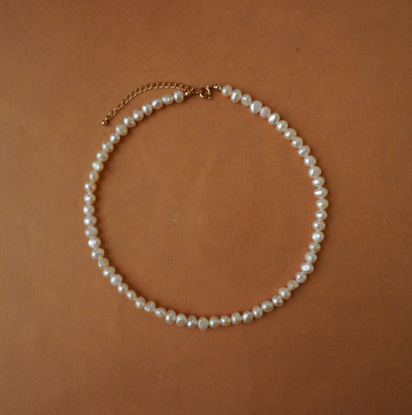 ベビー 淡水 バロック パール 小粒 真珠 ネックレス 不揃い 結婚式 Grace 1枚目の画像
