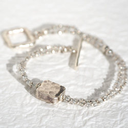 -brown Topaz・silver- double bracelet 2枚目の画像