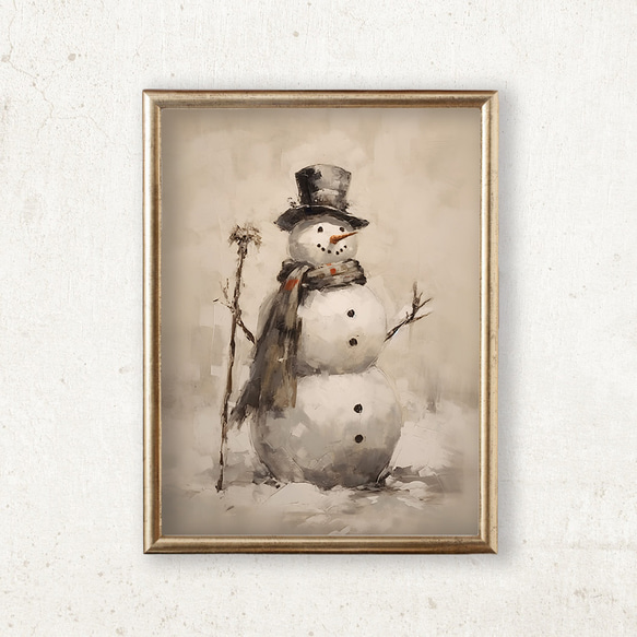 オリジナル（中型）ポスター 「サン・ルーに降る雪」デラックス額 笹倉