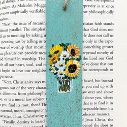 ブックマーク，向日葵の絵，ハンドペイントのブックマーク、ひまわりのブックマーク 6枚目の画像