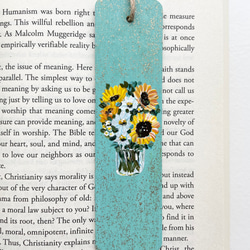 ブックマーク，向日葵の絵，ハンドペイントのブックマーク、ひまわりのブックマーク 9枚目の画像