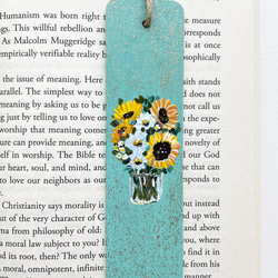 ブックマーク，向日葵の絵，ハンドペイントのブックマーク、ひまわりのブックマーク 2枚目の画像