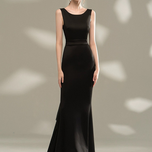 ノースリーブ ブラック マーメイド パーティドレス ドレス ウララ