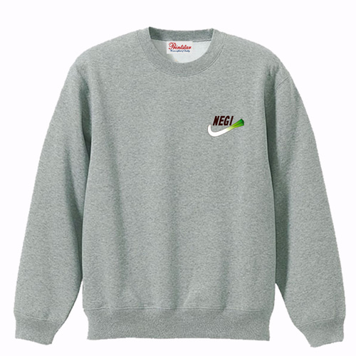 NEGI］8.4ozバックプリント ねぎスウェットトレーナー 長袖 面白い