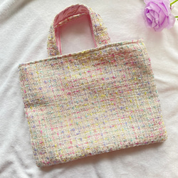 びび　りぼん　刺繍生地　ハート　キルト　キルティング　レッスンバッグ　ヌビ ハート レッスンバッグ ヌビ ハートキルティング レッスンバッグ