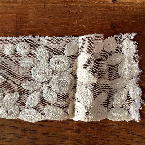 France vintage 花装飾チュール刺繍レース no.3316b レース