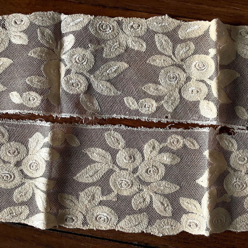 France vintage 花装飾チュール刺繍レース no.3316b レース