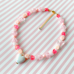 little princess＊ heart - strawberry pink キッズイヤリング キッズネックレス 苺 3枚目の画像