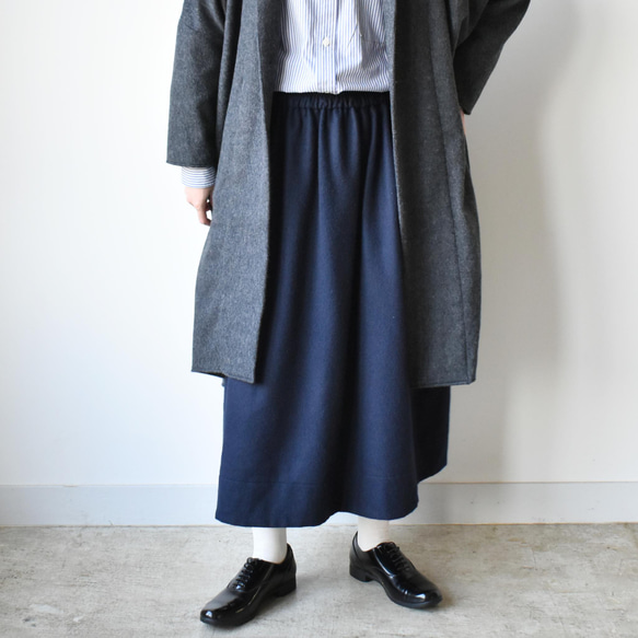 暖かくやさしい冬を。フラノビーバーアウトポケットスカート【SOSK173F】 1枚目の画像