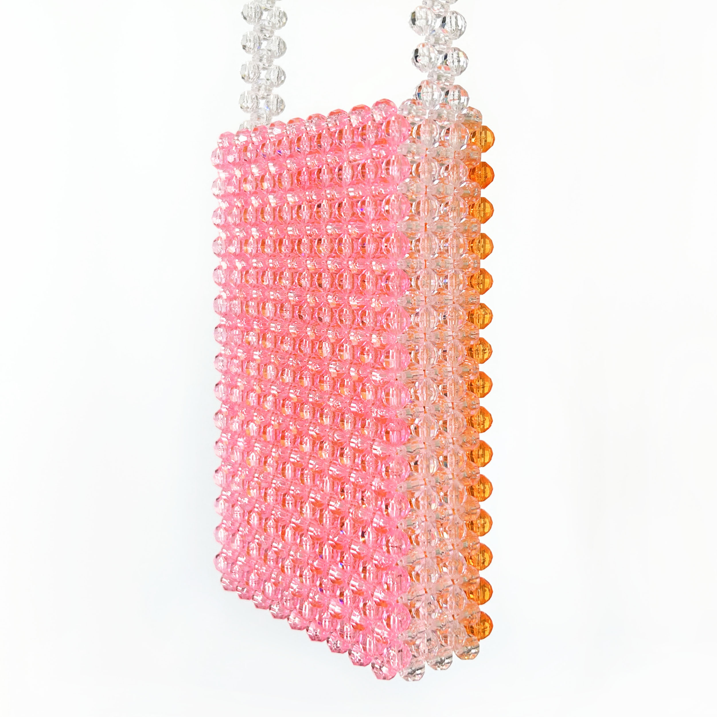 スマホショルダー　Orange & Pink　ビーズバッグ