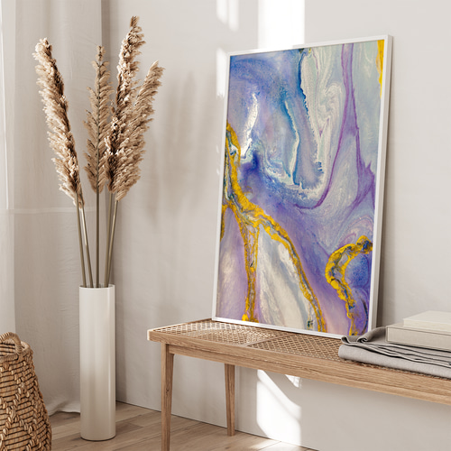 アートポスター 抽象画 マーブル パープル ゴールド 大理石風 高級感