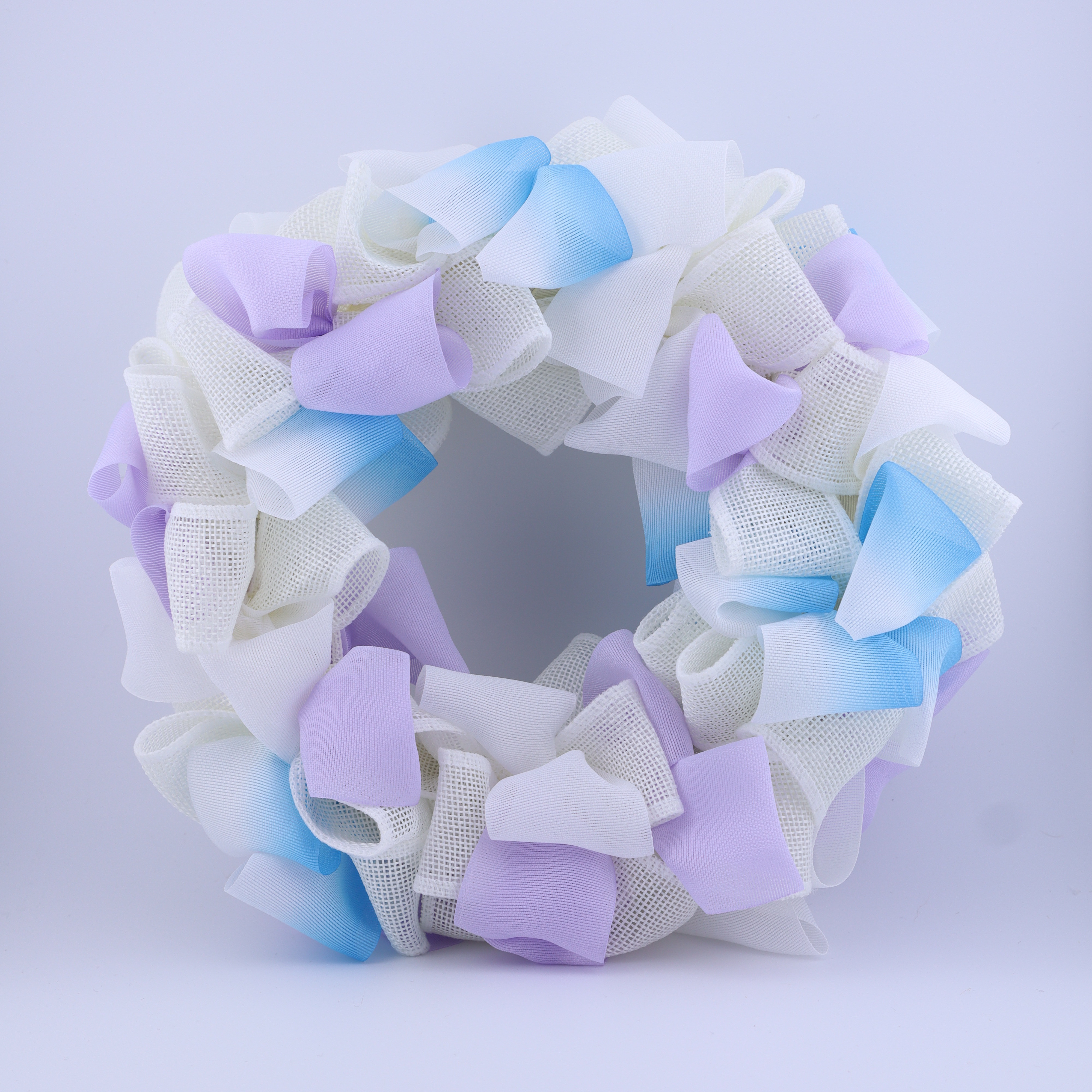 【新作2024】リボンリース　ブルー×パープル        Ω