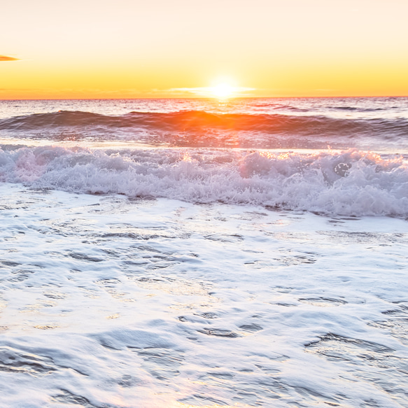 海邊夕陽與波花海洋對比海泡沫室內海報外國藝術/5275 第7張的照片