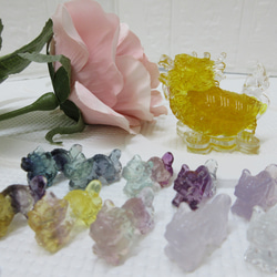 Dグループ】天然石 2024年 干支置物 辰（たつ）・龍 フローライト