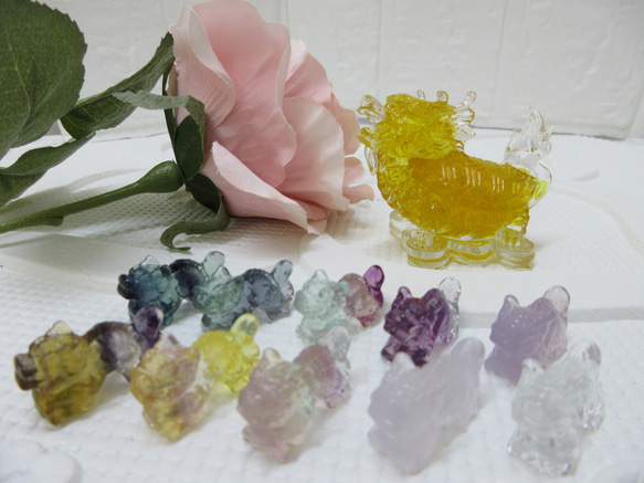 Dグループ】天然石 2024年 干支置物 辰（たつ）・龍 フローライト