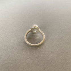 リング 指輪 天然石 一粒天然石 シルバー ローズクオーツ シンプル 槌目 パステルカラー 15号 純銀　 5枚目の画像