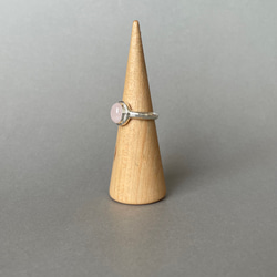 リング 指輪 天然石 一粒天然石 シルバー ローズクオーツ シンプル 槌目 パステルカラー 15号 純銀　 11枚目の画像