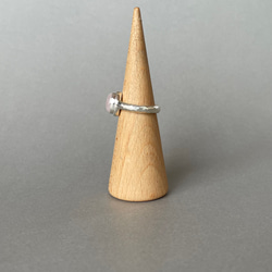 リング 指輪 天然石 一粒天然石 シルバー ローズクオーツ シンプル 槌目 パステルカラー 15号 純銀　 10枚目の画像