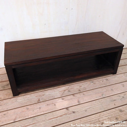 チーク無垢材 テレビ台 110cm LAB アンティークブラウン オーディオラック チーク材 木製家具 TVボード 5枚目の画像
