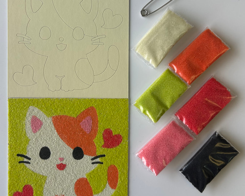 新発売】キラキラな色砂で作る「子ねこ砂絵キット」 おもちゃ・人形