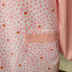 【数量限定価格】80～150size いちご ハート 長袖スモック ピンク 3枚目の画像