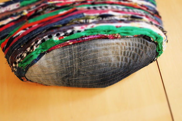 SAYOCAFE裂き編み風クレイジーパッチのビッグトートバッグ 3枚目の画像