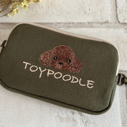 ふわもこトイプードル刺繍♡コインケース///ミニポーチ 3枚目の画像