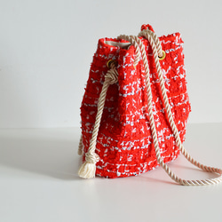 花式花呢手袋 Marine Bag 紅色 x 白色 非常適合母親節禮物！ 第5張的照片