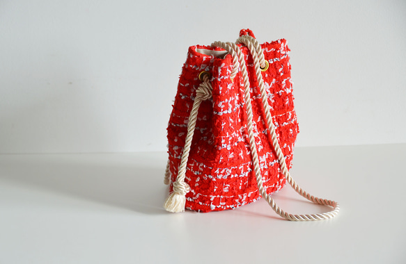 花式花呢手袋 Marine Bag 紅色 x 白色 非常適合母親節禮物！ 第5張的照片
